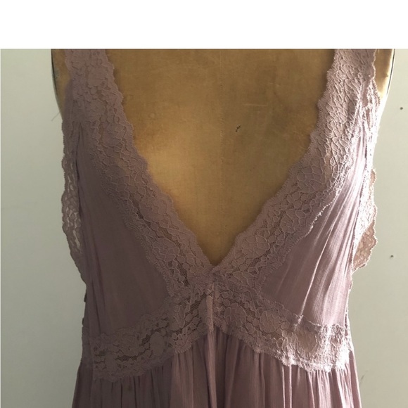 [Free people] Rose Deep V-neck Back open Lace Oversized Dress - Picture 9 of 9